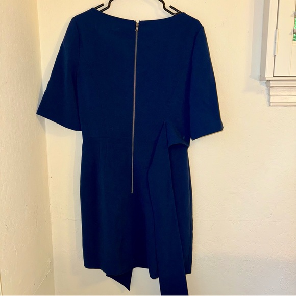 NWT Alice + Olivia Virgil Navy Blue Boat Neck Wrap Dress 12 - Picture 7 of 7